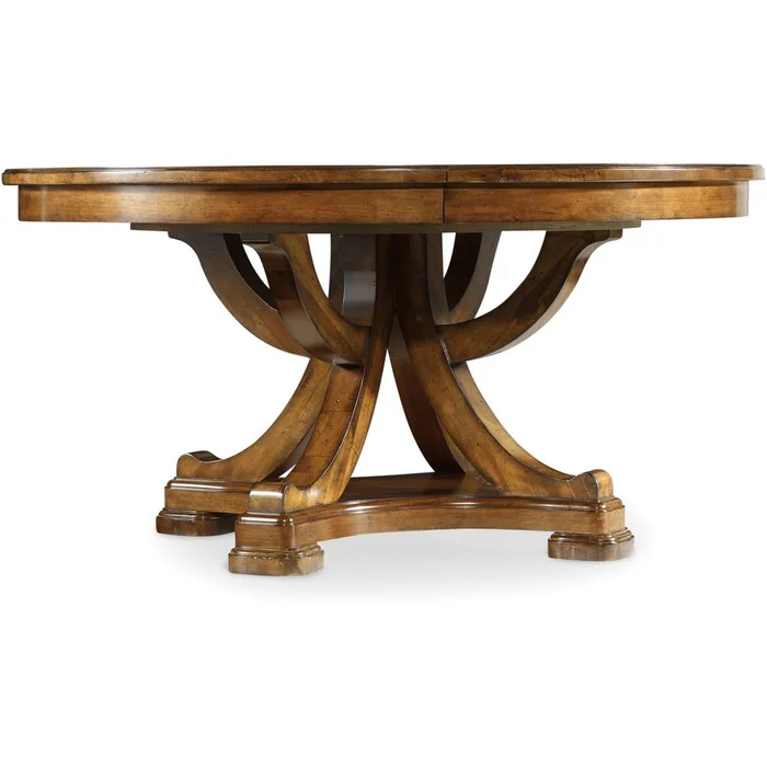 Tynecastle Round Pedestal Dining Table with One 18” Leaf