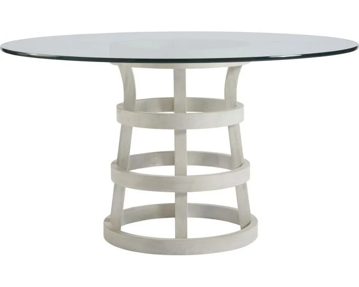 Universal Furniture Coastal Living Escape Round Glass Table 54″ in Sandbar