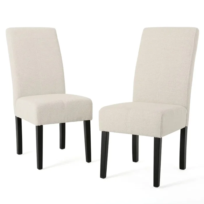 Upholstered Dining Chairs, Modern Fabric Dining Room Chair (Set of 2) – Beige