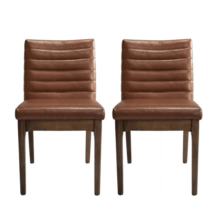 Upholstered Dining Chairs With Rubber Legs (Set of 2)