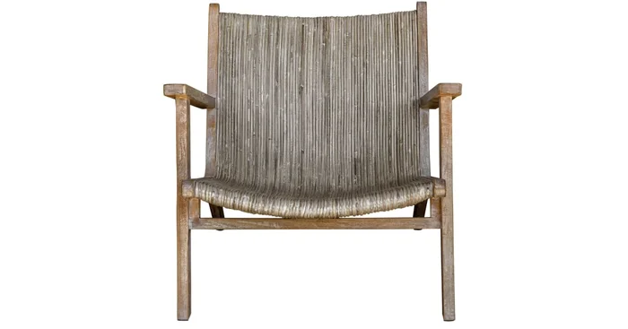 Uttermost Aegea 30″ Wide Tropical Beach Coastal Rattan and Wood Accent Arm Chair