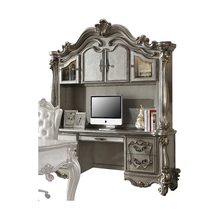 Versailles 5 Drawers 76″L Executive Computer Desk with Hutch