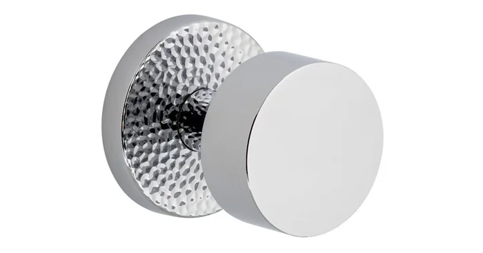 Viaggio Circolo Hammered Solid Brass Privacy Door Knob Set with Rosette – 2-3/8″ Backset