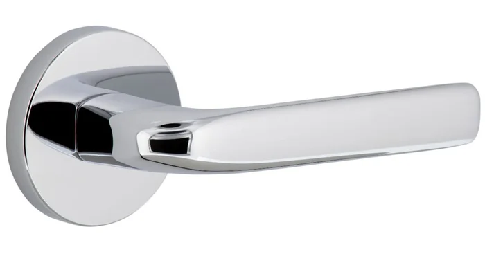 Viaggio Circolo Right Handed Solid Brass Non-Turning One-Sided Dummy Door Lever with Bella Lever and Circolo Rosette
