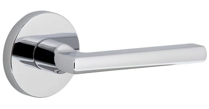 Viaggio Circolo Right Handed Solid Brass Non-Turning One-Sided Dummy Door Lever with Milano Lever and Circolo Rosette