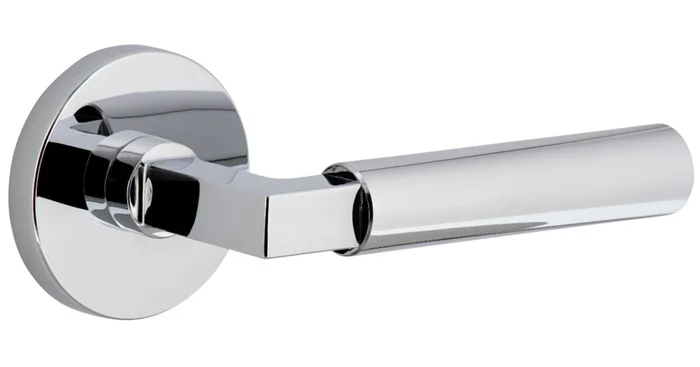 Viaggio Circolo Right Handed Solid Brass Passage Door Lever Set with Contempo Lever and Circolo Rosette – 2-3/4″ Backset