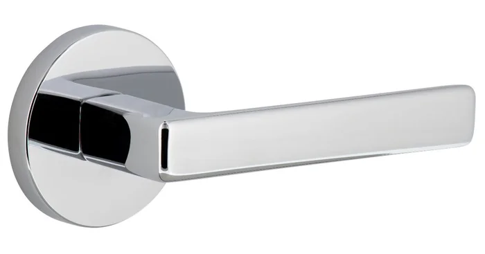 Viaggio Circolo Right Handed Solid Brass Passage Door Lever Set with Lusso Lever and Circolo Rosette – 2-3/4″ Backset