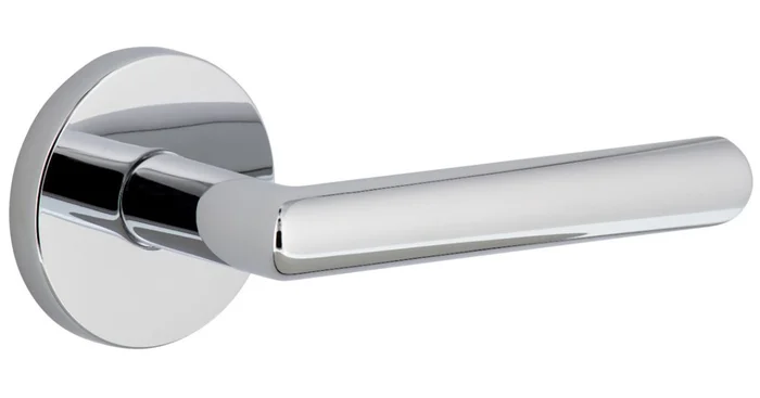 Viaggio Circolo Right Handed Solid Brass Passage Door Lever Set with Moderno Lever and Circolo Rosette – 2-3/4″ Backset