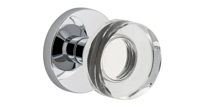 Viaggio Circolo Solid Brass Non-Turning One-Sided Dummy Door Knob with Crystal Knob and Circolo Rosette