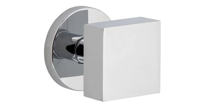 Viaggio Circolo Solid Brass Non-Turning One-Sided Dummy Door Knob with Quadrato Brass Knob and Circolo Rosette