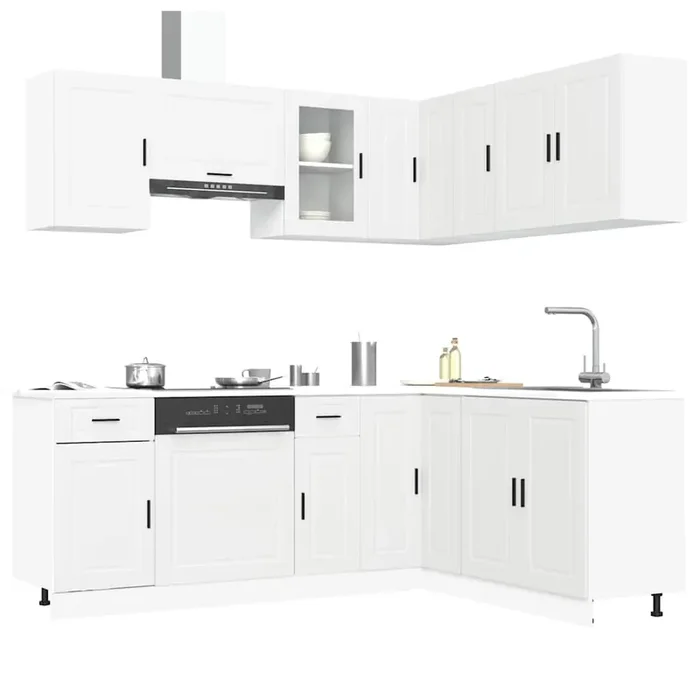 vidaXL 11 Piece Kitchen Cabinet Set Porto White Engineered Wood