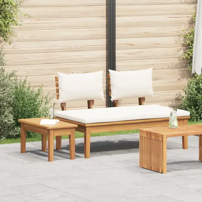 vidaXL 2 Piece Garden Bench Set Solid Wood Teak