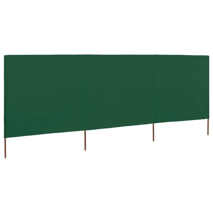 vidaXL 3-panel Wind Screen Fabric 400×120 cm Green