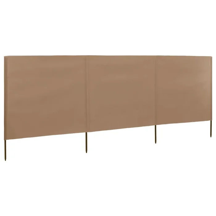 vidaXL 3-panel Wind Screen Fabric 400×120 cm Taupe