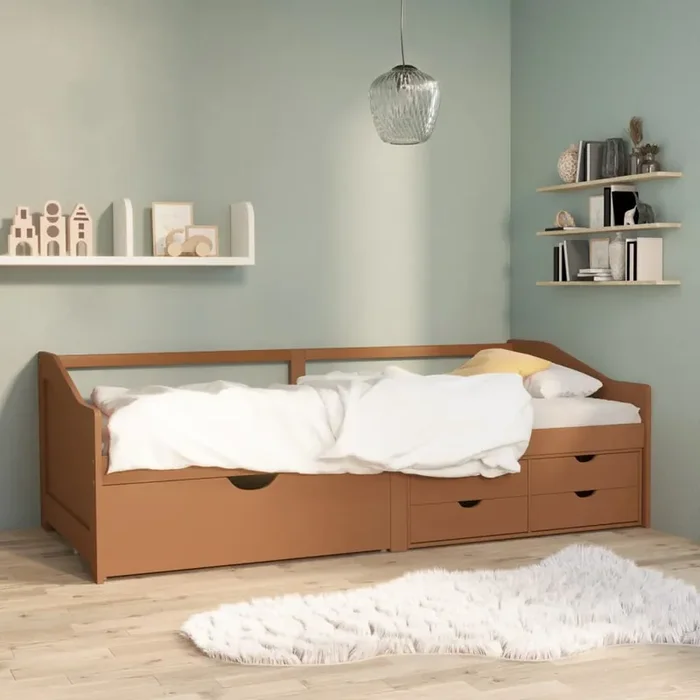 vidaXL 3-Seater Day Bed without Mattress Honey Brown Solid Pinewood 90x200cm