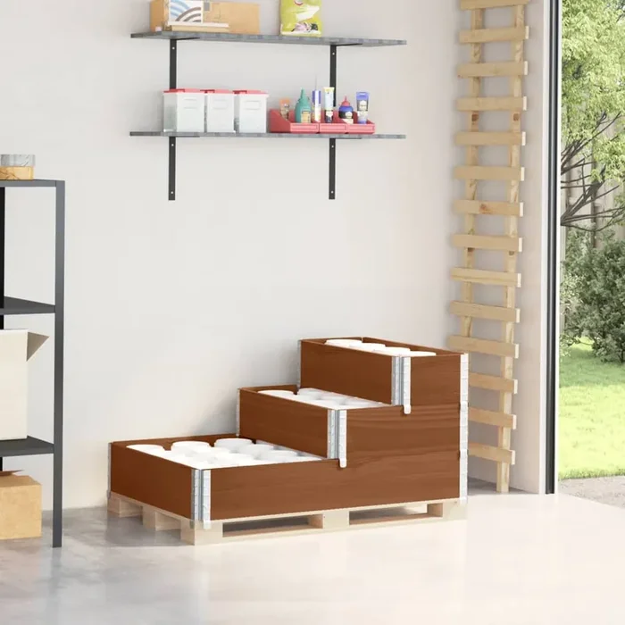 vidaXL 3-Tier Raised Bed Brown 120×80 cm Solid Wood Pine