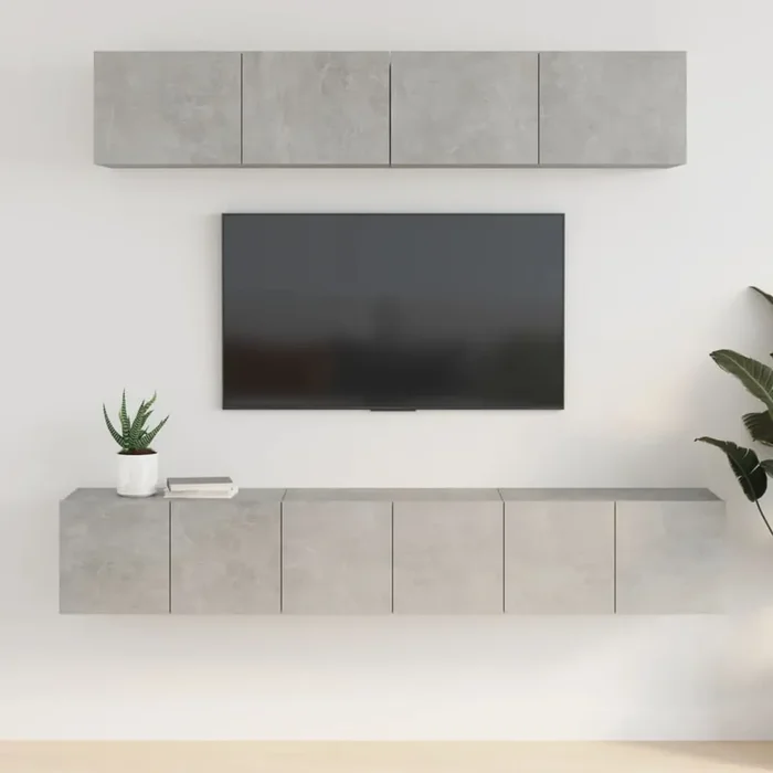 vidaXL 5 Piece TV Cabinet Set Concrete Grey Engineered Wood