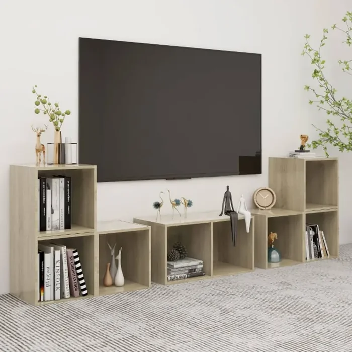 vidaXL 6 Piece TV Cabinet Set Sonoma Oak Engineered Wood