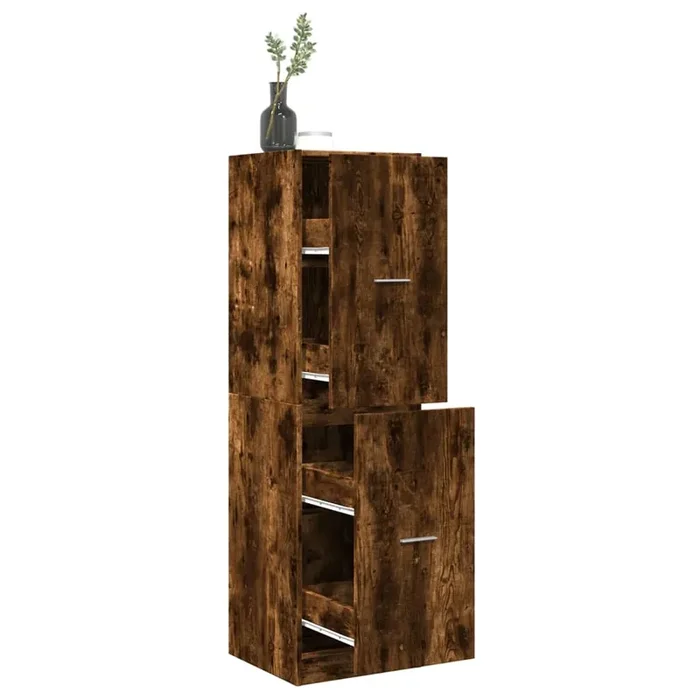 vidaXL Apothecary Cabinet Smoked Oak 40x41x144.5 cm Engineered Wood