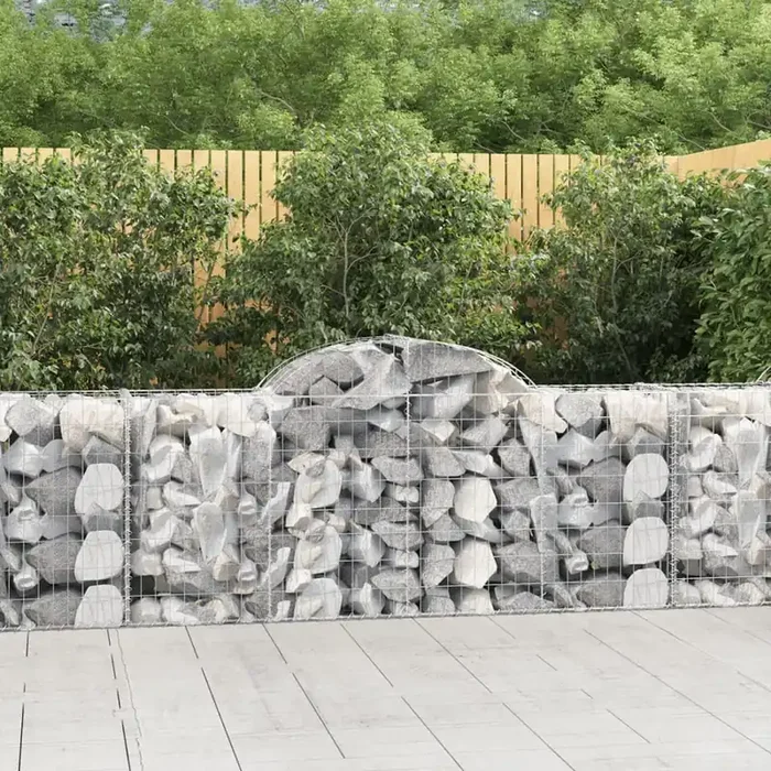 vidaXL Arched Gabion Baskets 11 pcs 200x50x80/100 cm Galvanised Iron
