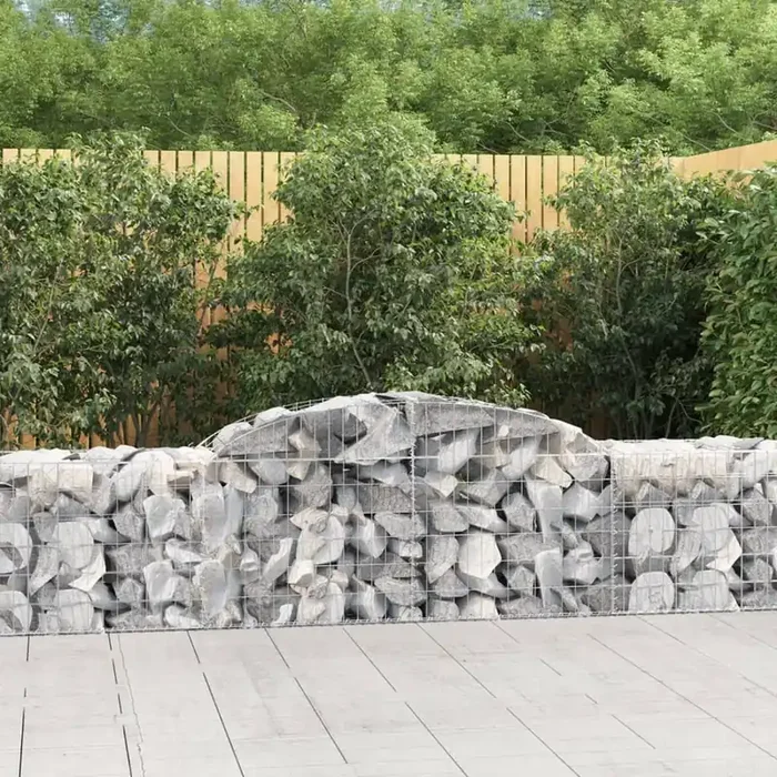 vidaXL Arched Gabion Baskets 13 pcs 300x50x60/80 cm Galvanised Iron