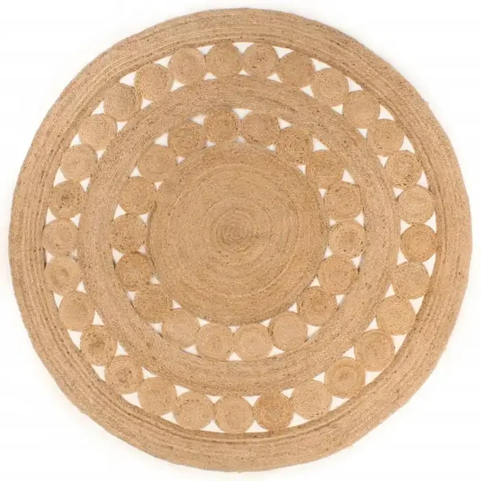 vidaXL Area Rug Braided Design Jute 180 cm Round
