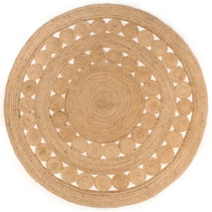 vidaXL Area Rug Braided Design Jute 240 cm Round
