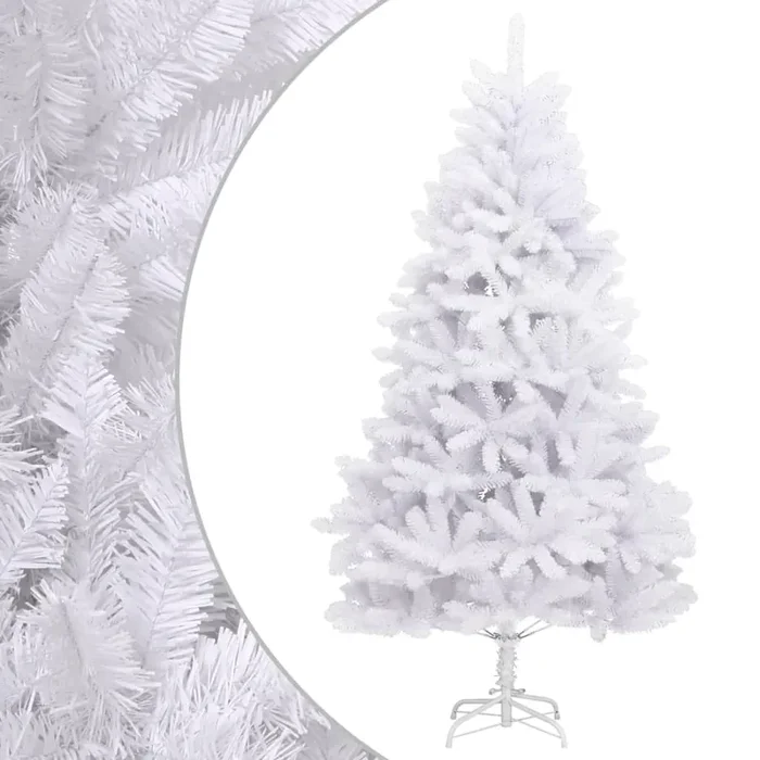 vidaXL Artificial Hinged Christmas Tree with Stand White 210 cm