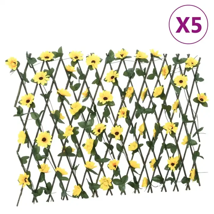 vidaXL Artificial Ivy Trellis Expandable 5 pcs Yellow 180×60 cm