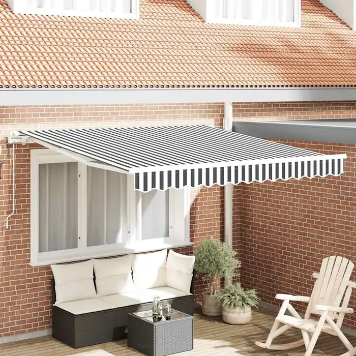 vidaXL Automatic Retractable Awning Anthracite&White 300×250 cm