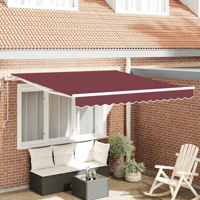 vidaXL Automatic Retractable Awning Burgundy 300×250 cm