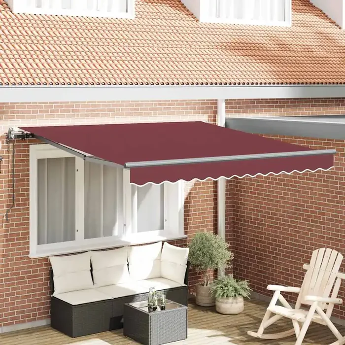 vidaXL Automatic Retractable Awning Burgundy 300×250 cm