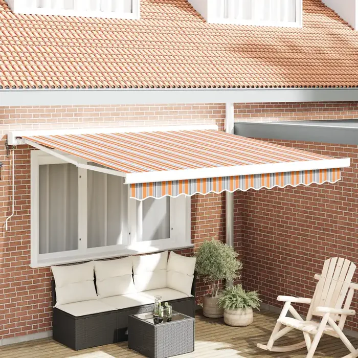 vidaXL Automatic Retractable Awning Multicolour Stripe 300×250 cm