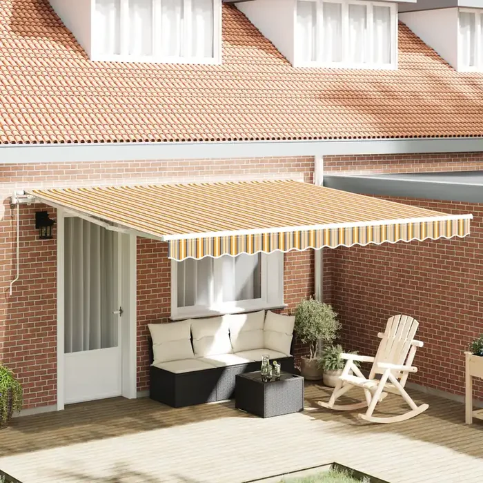 vidaXL Automatic Retractable Awning Multicolour Stripe 400×300 cm