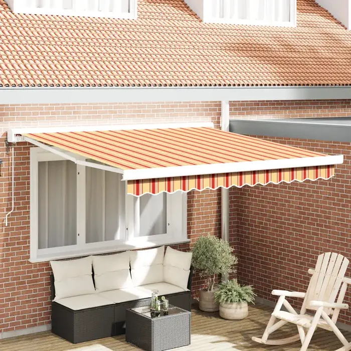 vidaXL Automatic Retractable Awning Yellow and Orange 300×250 cm