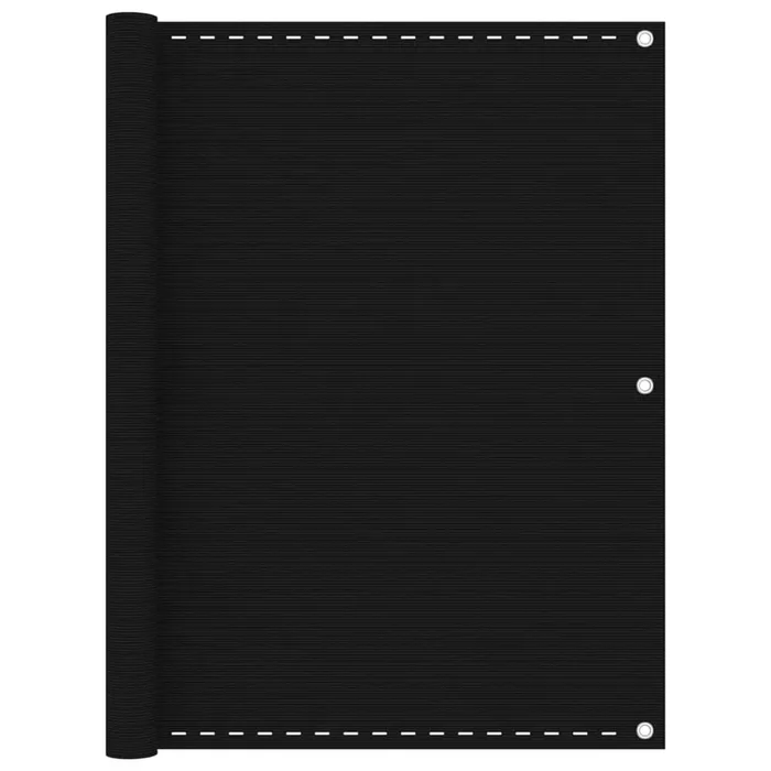 vidaXL Balcony Screen Black 120×500 cm HDPE