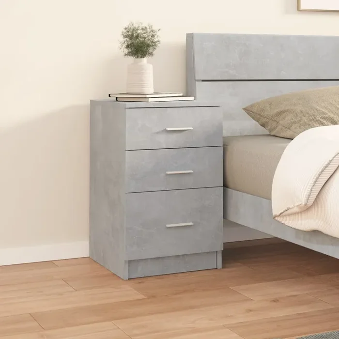vidaXL Bed Cabinet Concrete Grey 40x40x63 cm Engineered Wood