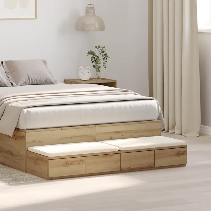 vidaXL Bed Drawers Artisan Oak 120×36,5×16,5 cm Engineered Wood