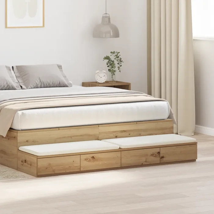 vidaXL Bed Drawers Artisan Oak 140×36,5×16,5 cm Engineered Wood