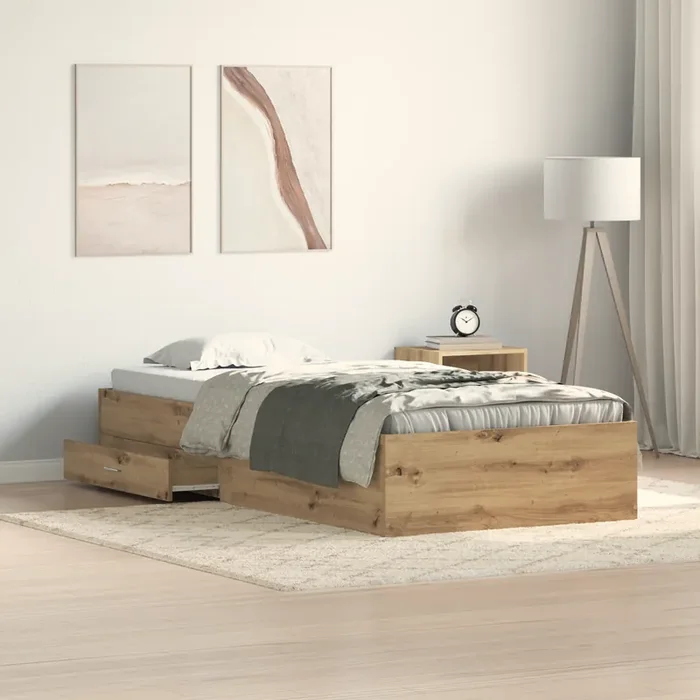 vidaXL Bed Frame Artisan Oak 100×200 cm Engineered Wood
