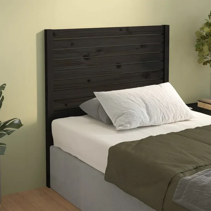 vidaXL Bed Headboard Black 81x4x100 cm Solid Wood Pine