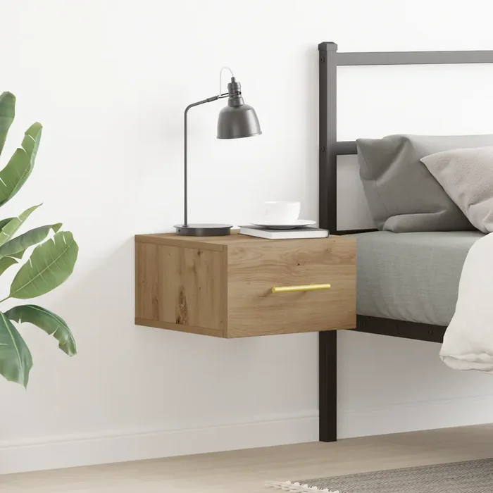 vidaXL Bedside Cabinet Wall-Mounted Artisan Oak 35x35x20 cm