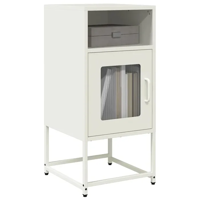 vidaXL Bedside Cabinet White 36x39x78 cm Cold-rolled Steel