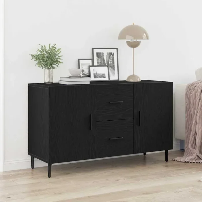 vidaXL Black Oak Sideboard 100x36x60 cm Made from Engineered Wood