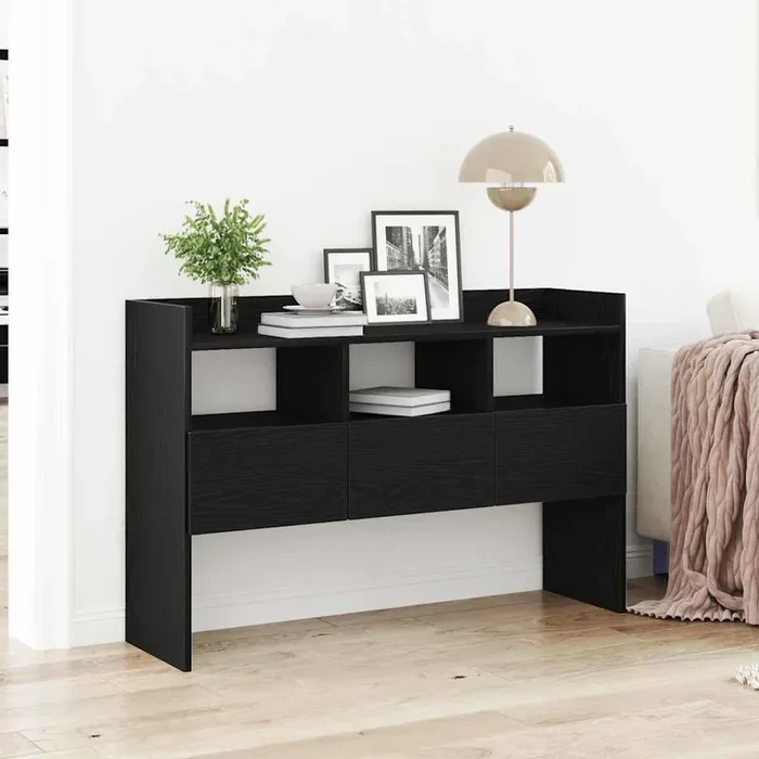 vidaXL Black Oak Sideboard 105x30x70 cm Made from Engineered Wood