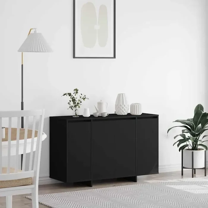 vidaXL Black Sideboard Black Engineered wood 120 x 41 x 75 cm
