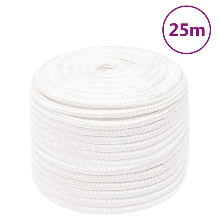 vidaXL Boat Rope Full White 14 mm 25 m Polypropylene