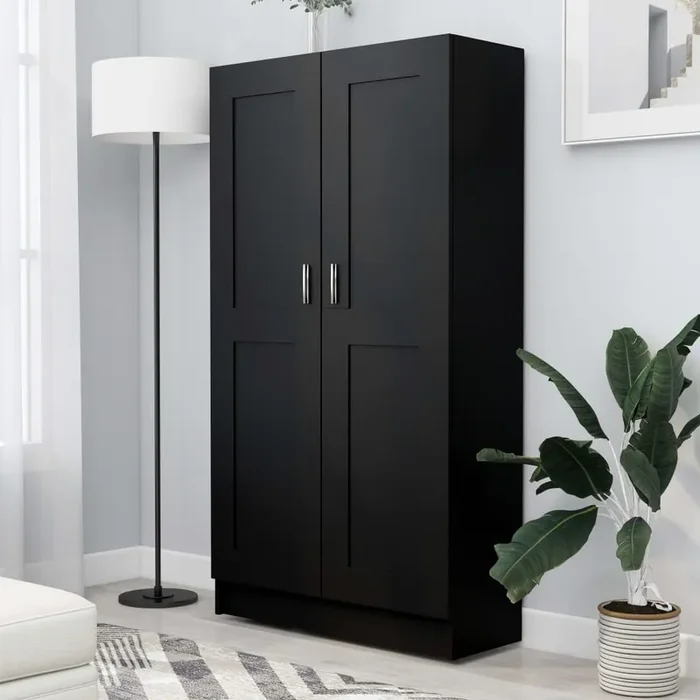 vidaXL Book Cabinet Black 82.5×30.5×150 cm Engineered Wood