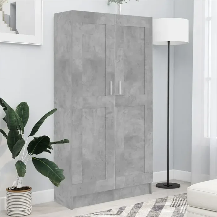 vidaXL Book Cabinet Concrete Grey 82.5×30.5×150 cm Engineered Wood