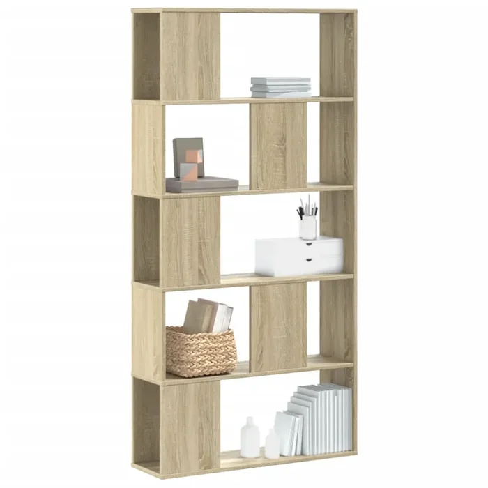 vidaXL Bookcase 5-Tier Sonoma Oak 80.5×23.5×162.5 cm Engineered Wood